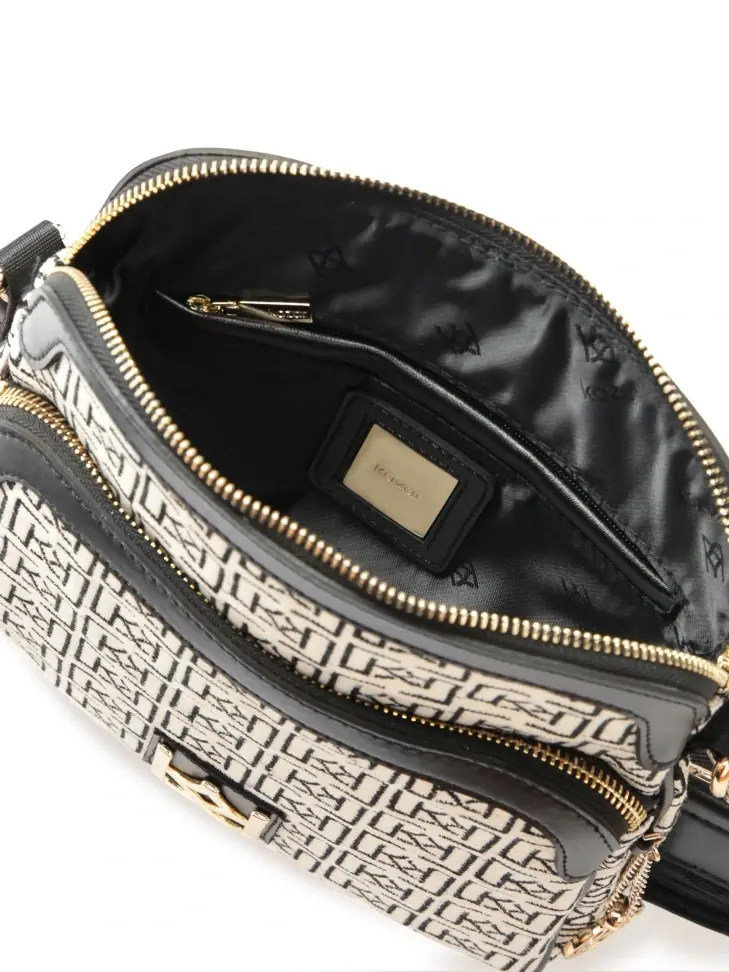 Kazar Ladies’ Fabric Urban Bag With An Embroidered Pattern