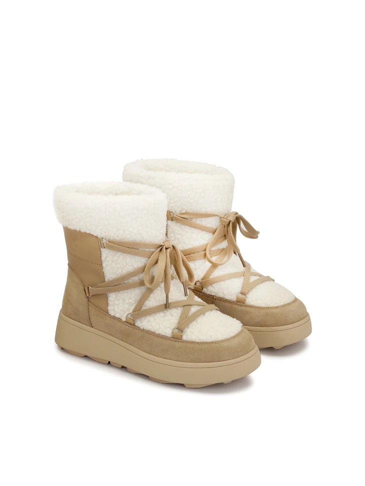 Kazar Ladies' Insulated Light Brown Snow Boots With Faux Fur