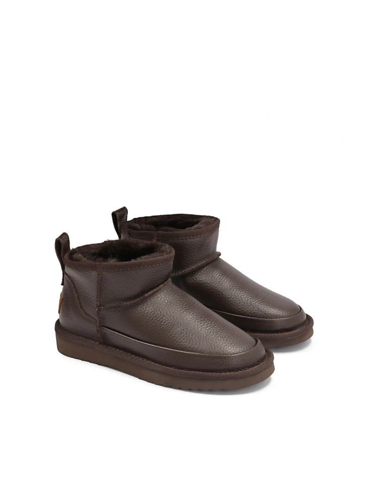 Kazar Ladies’ Leather Snow Boots In Dark Brown Colour