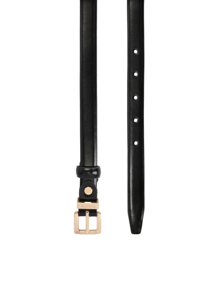 Kazar Ladies' Narrow Leather Belt With Square Buckle