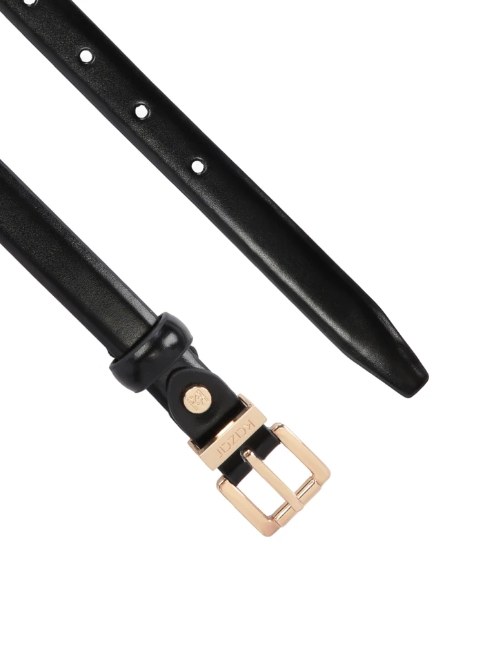 Kazar Ladies' Narrow Leather Belt With Square Buckle