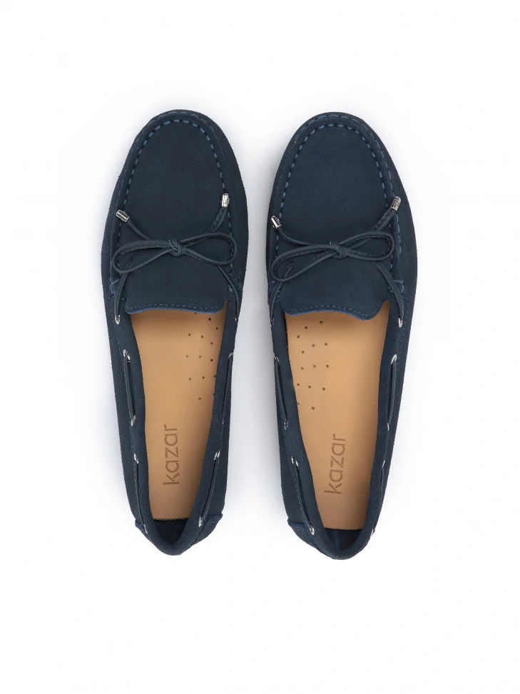 Kazar Ladies’ Navy Blue Moccasins With An Elastic Sole Turned Out On The Heel