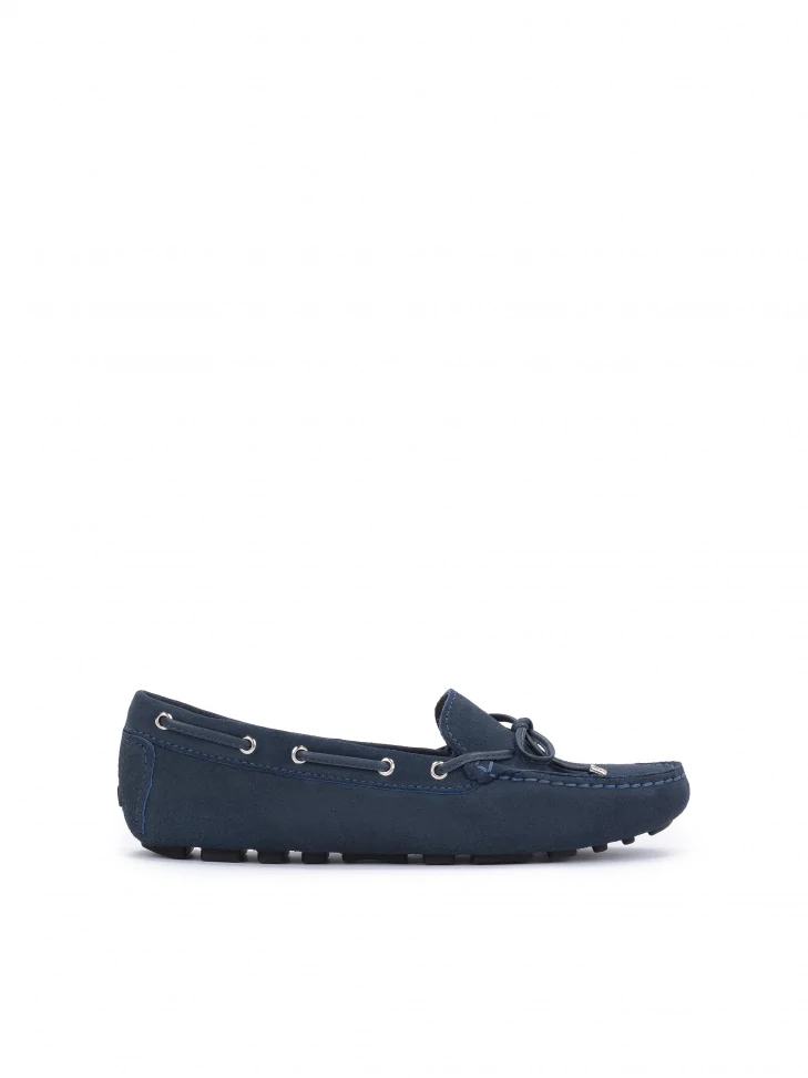 kazar Ladies’ navy blue moccasins with an elastic sole turned out on the heel