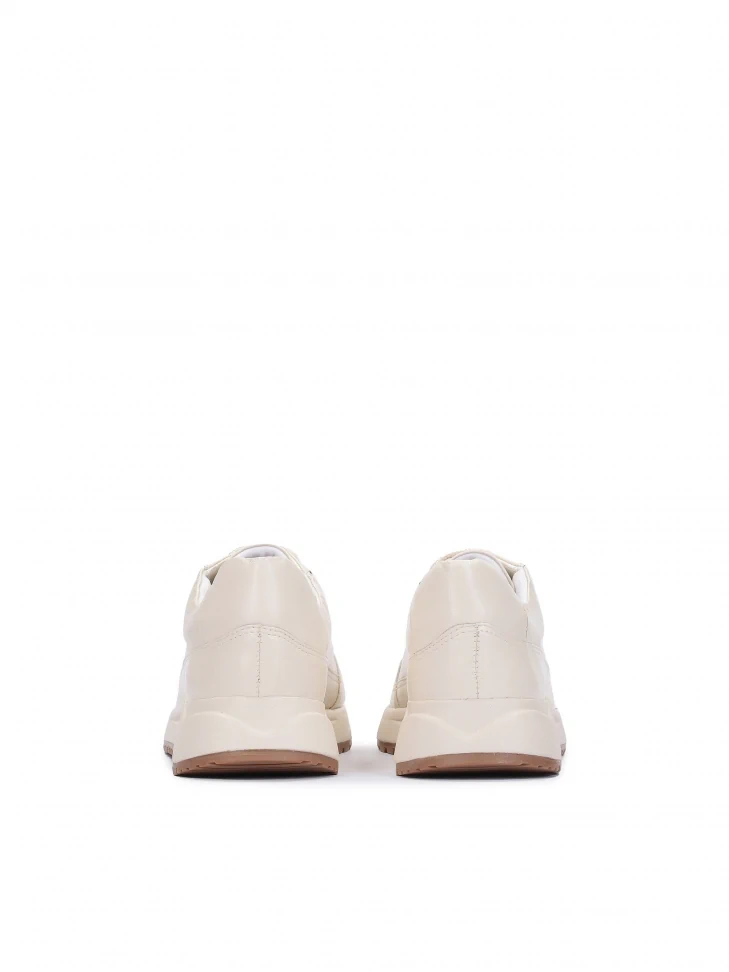 Kazar Ladies’ Off-white Leather Sneakers With A Comfortable Construction