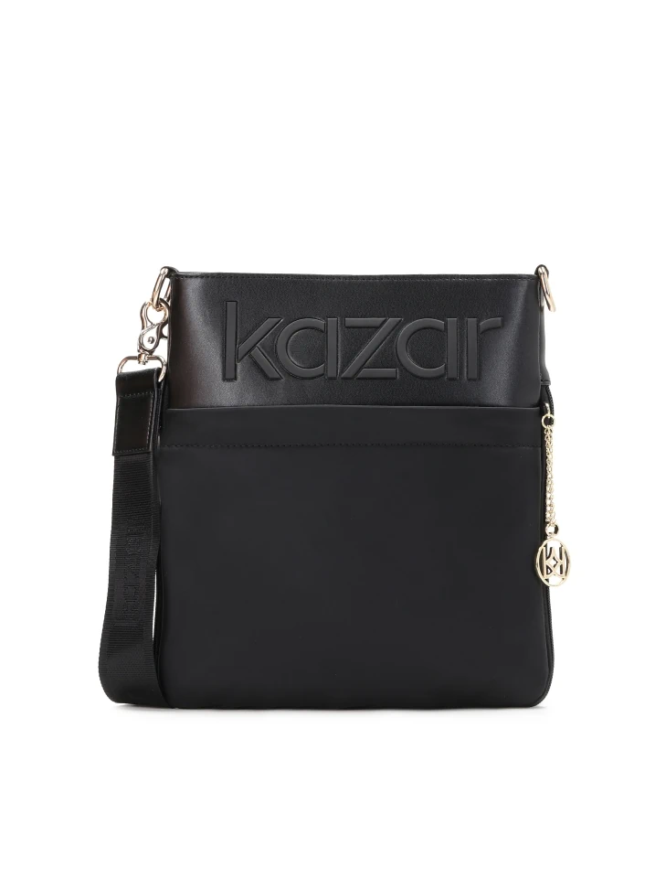 kazar Ladies’ universal black messenger bag on a wide strap