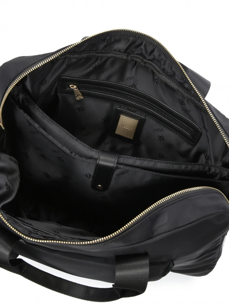 Kazar Large Black Laptop Bag Made Of Textile Fabric