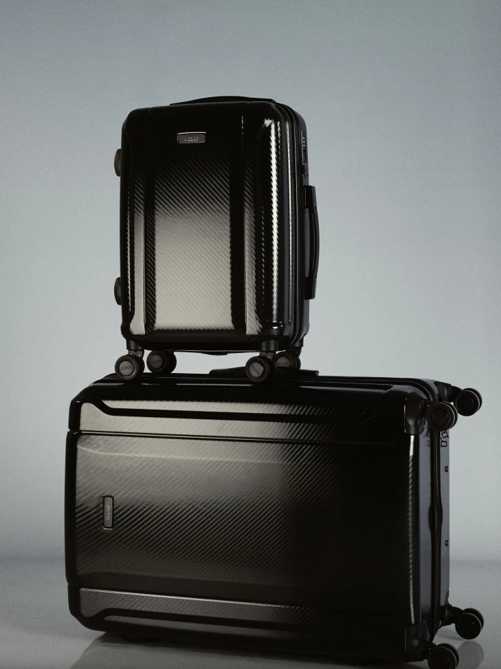 Kazar Large Black Structured Cabin Bag With Combination Lock