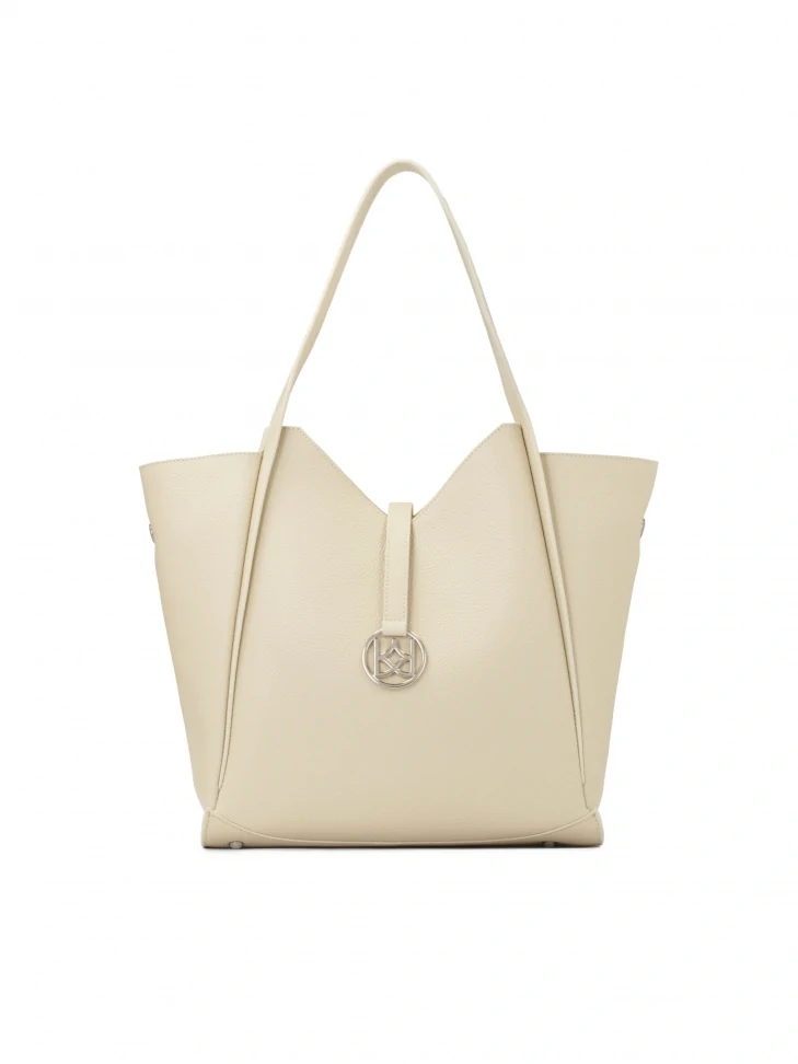 kazar Large cream shoulder bag with removable pouch