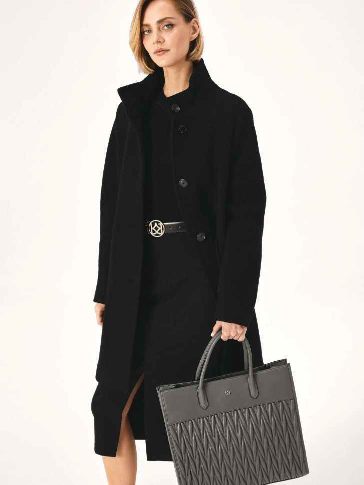 Kazar Large Gray Handbag With Handles And Quilted Body