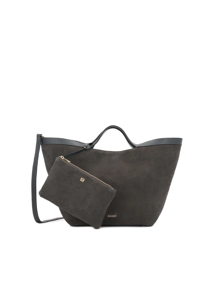 kazar Large handbag made of a combination of suede and natural leather