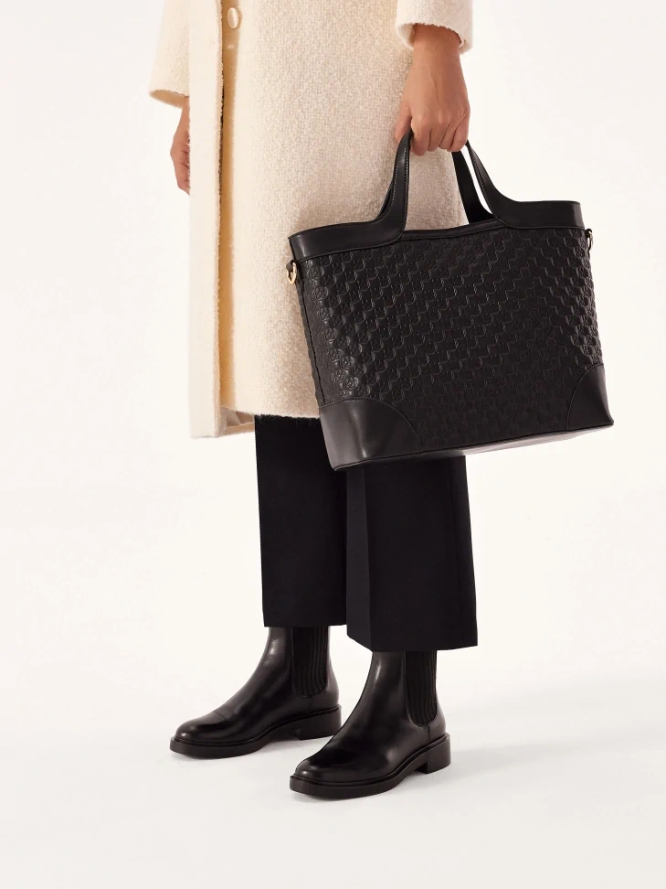 Kazar Large Handbag Made Of Leather Decorated With Embossed Pattern