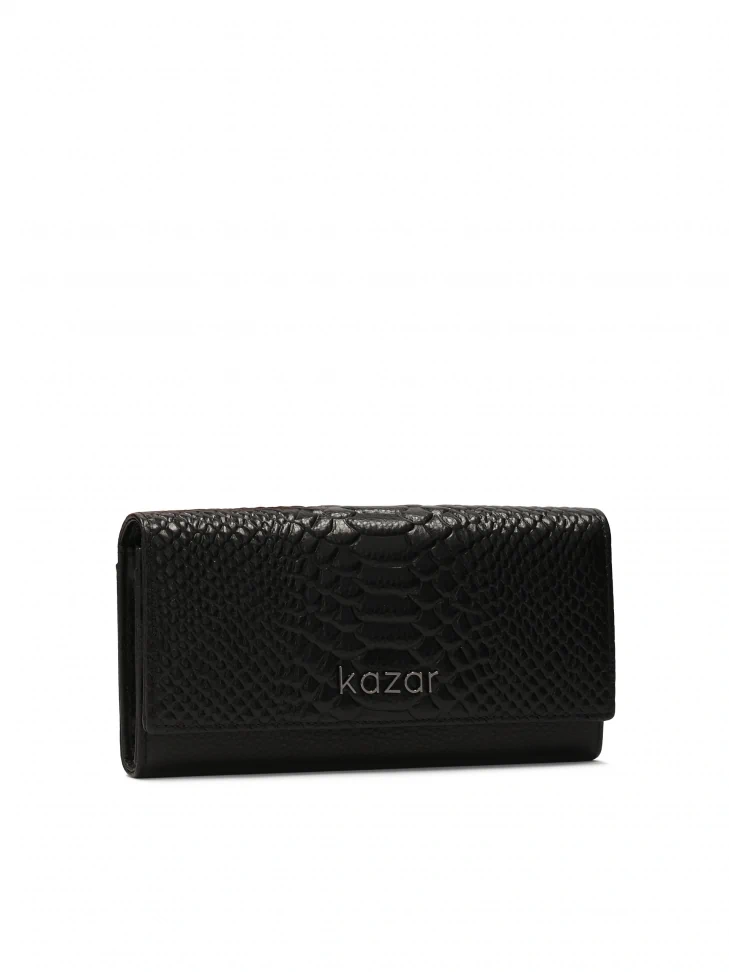 Kazar Large Rectangular Wallet With Embossed Design