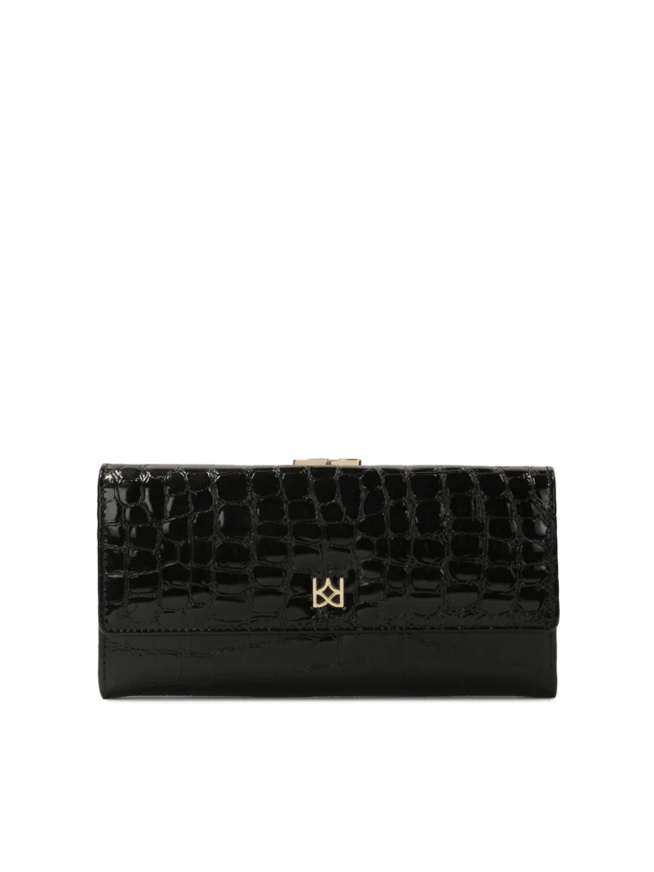 kazar Large women's patent leather wallet with embossed pattern