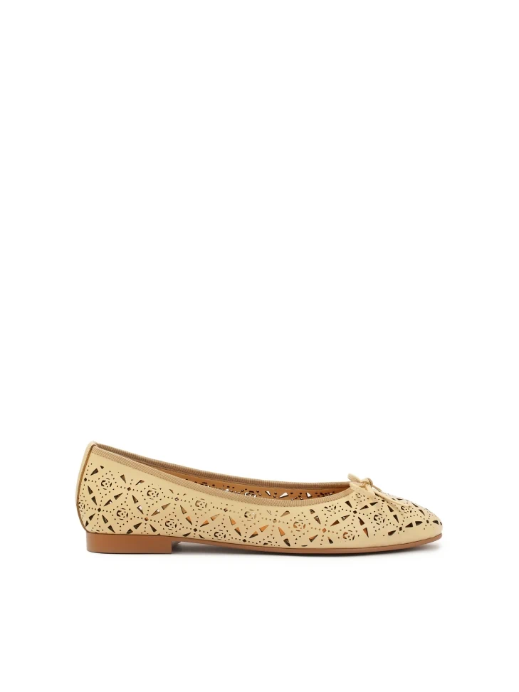 kazar Leather ballerinas with a fine cut-out design