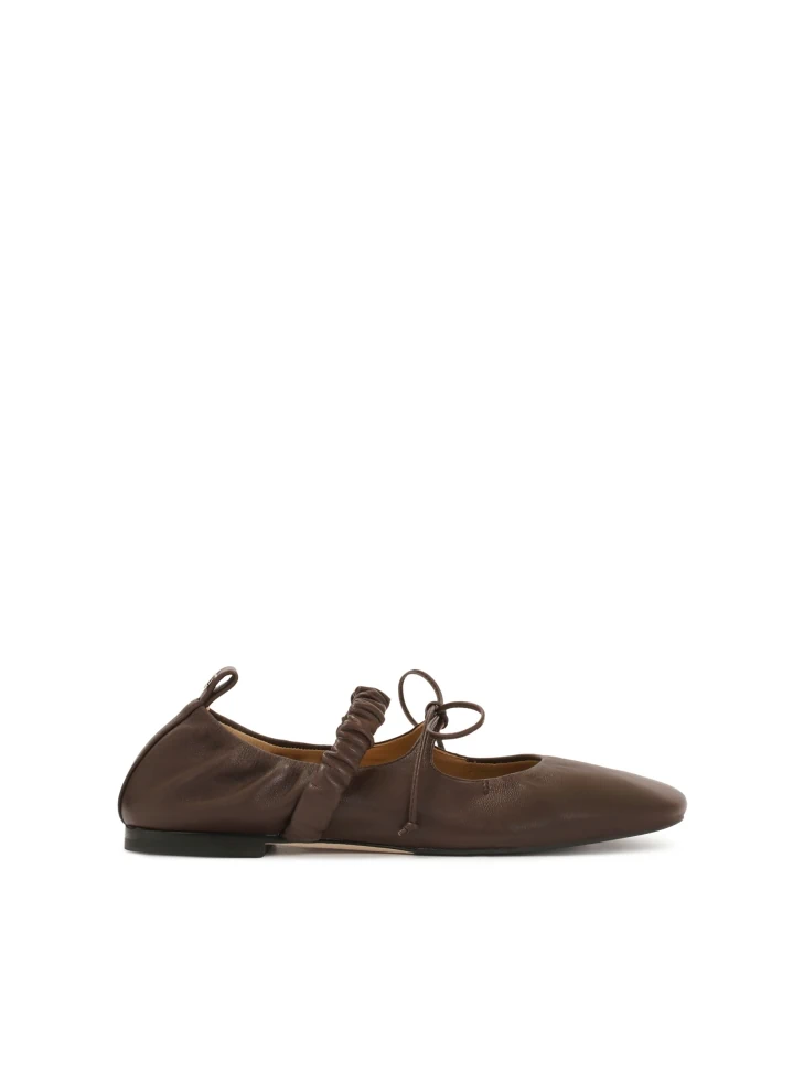 kazar Leather ballerinas with binding and crinkle strap