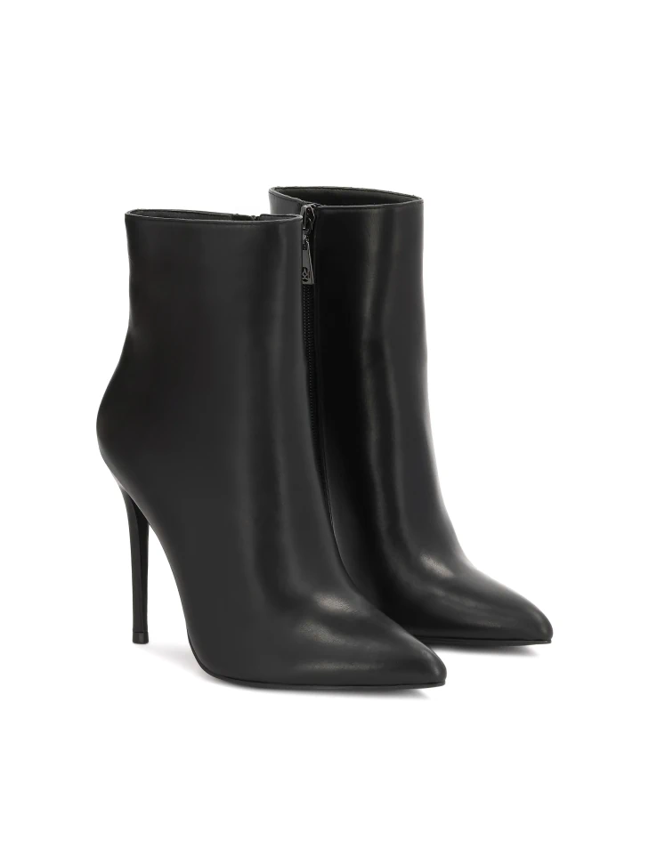 Kazar Leather Black Boots On A Slender Stiletto Heel