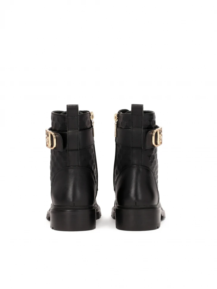 Kazar Leather Boots Decorated With Embossed Pattern