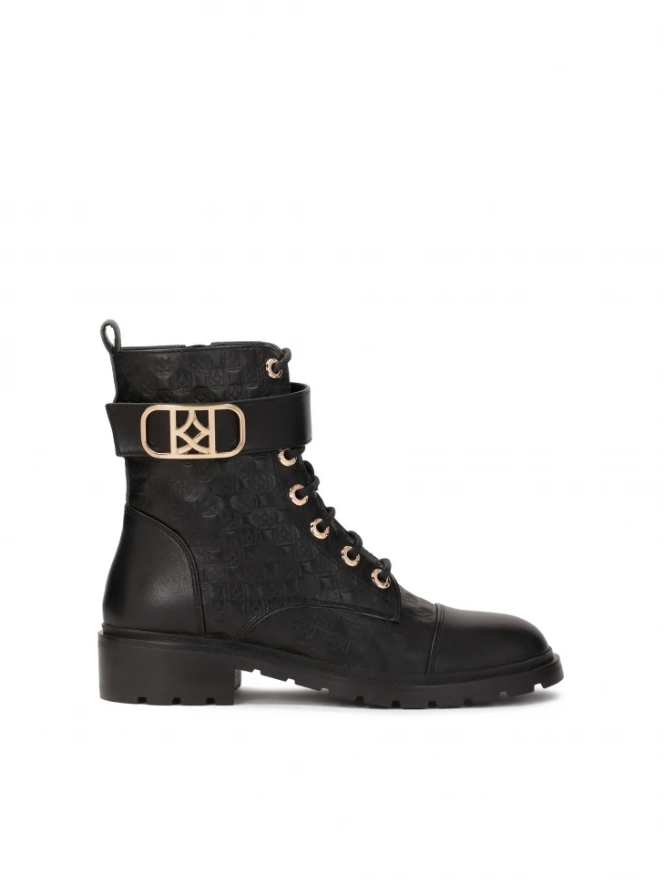 kazar Leather boots decorated with embossed pattern