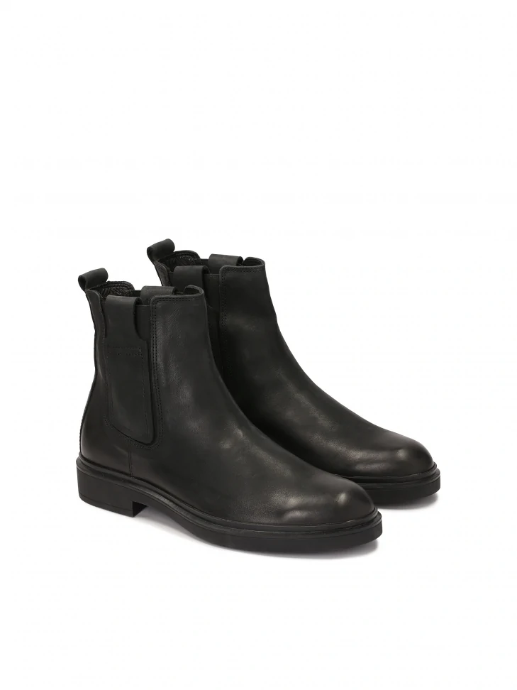 Kazar Leather Chelsea Boots With Decorated Elastic Insert