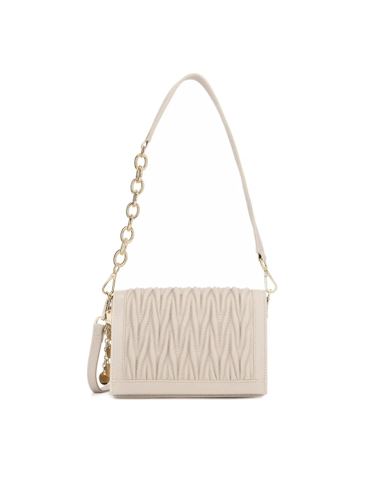 kazar Leather handbag with decorative draping on the flap