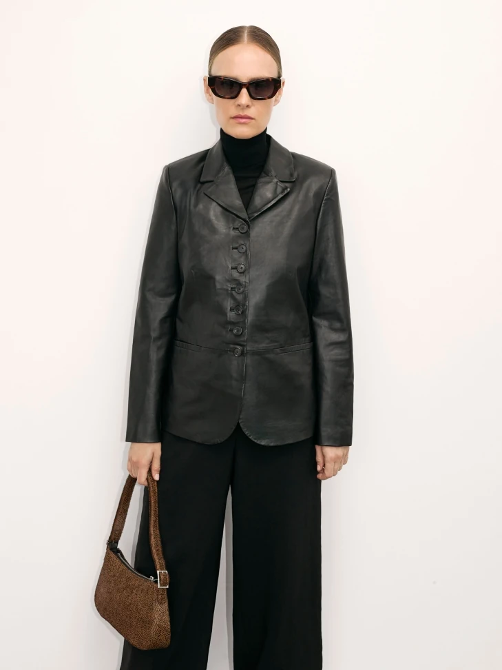 Kazar Leather Handbag With Natural Bristles In Animal Pattern