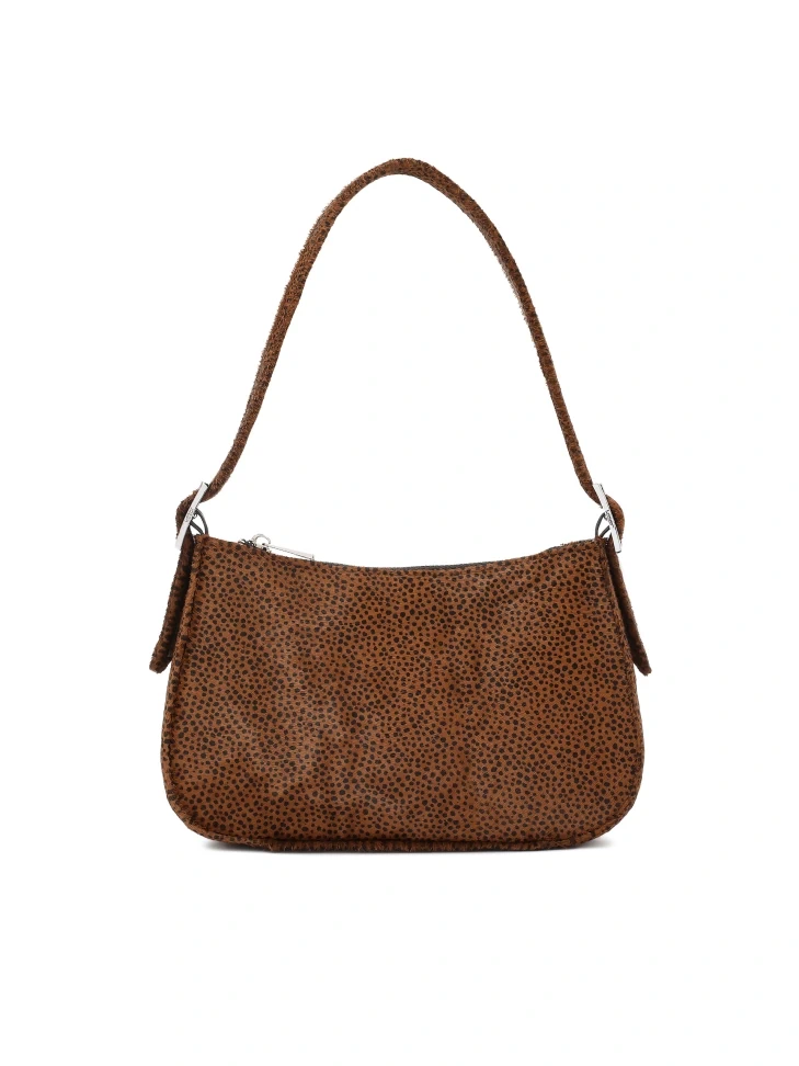 kazar Leather handbag with natural bristles in animal pattern