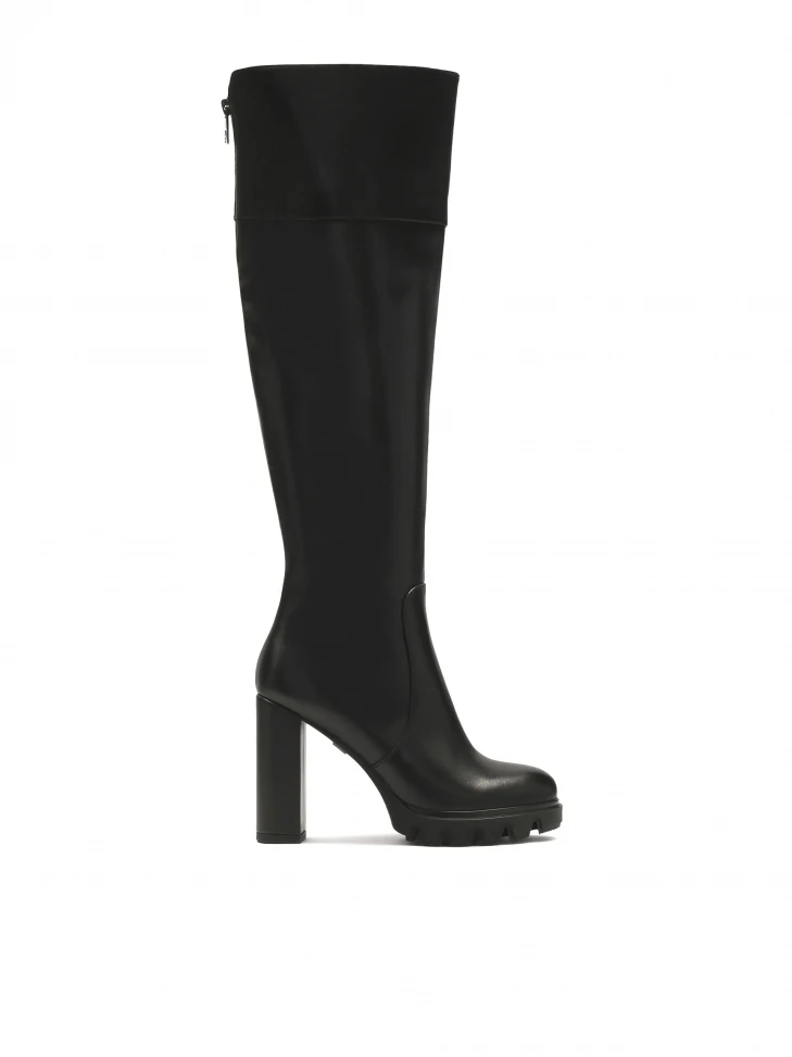 kazar Leather musketeers with high heel and platform