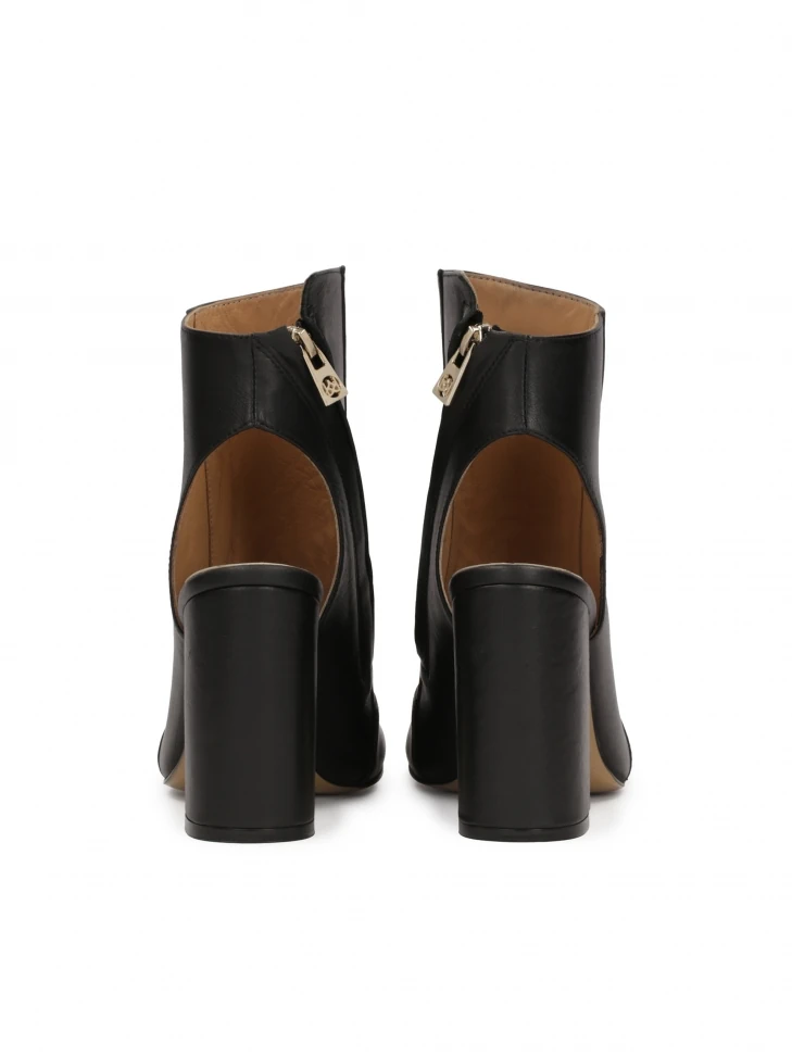 Kazar Leather Peep-toe Booties With An Open Toe And Heel