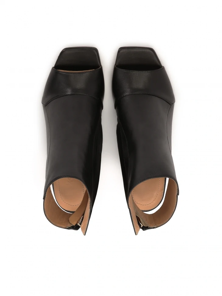 Kazar Leather Peep-toe Booties With An Open Toe And Heel