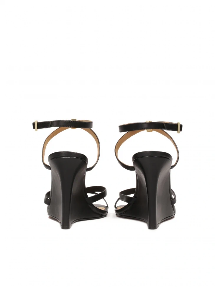 Kazar Leather Sandals On A Platform With Crossed Straps