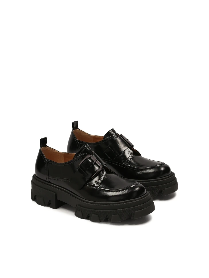 Kazar Leather Shoes With Buckle On Sole With Protector