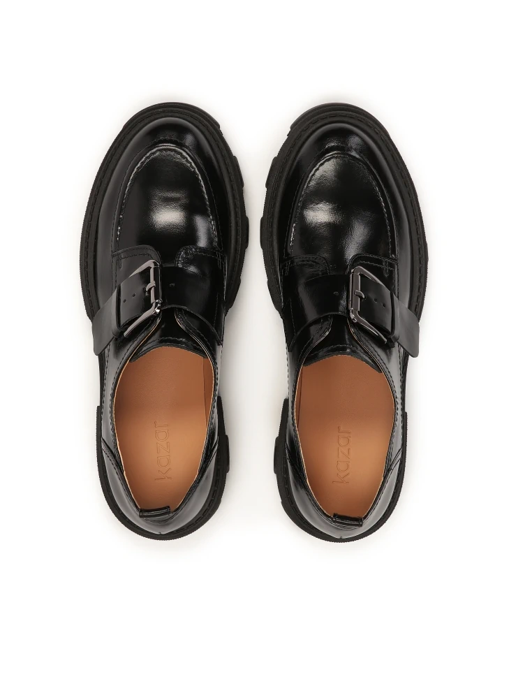Kazar Leather Shoes With Buckle On Sole With Protector