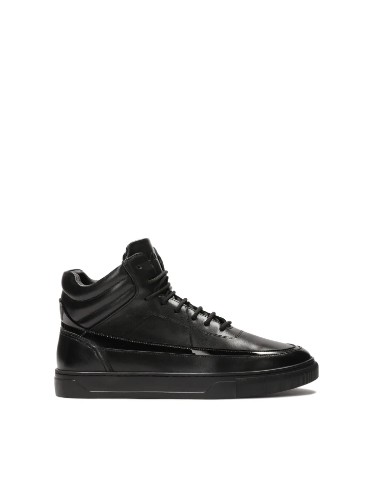 kazar Leather sneakers with high zip and lacing upper