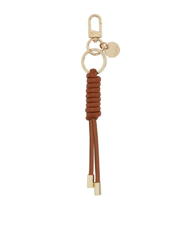 kazar Light brown leather key ring with elegant gold details