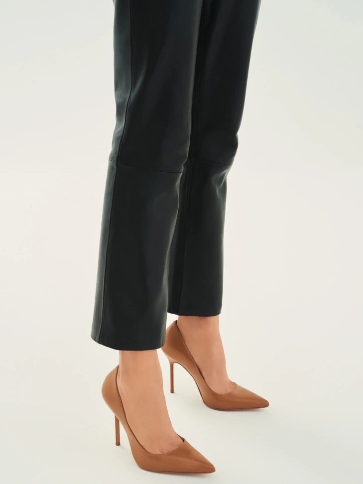 Kazar Light Brown Leather Stilettos On A Sleek Heel
