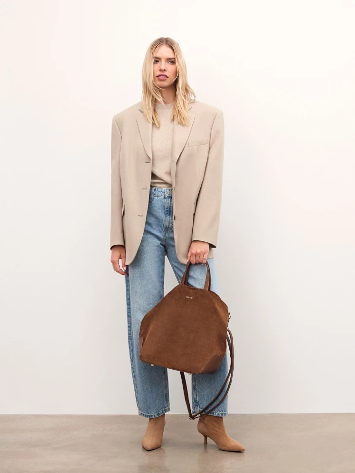 Kazar Light Brown Suede Boots On A Low Stiletto Heel