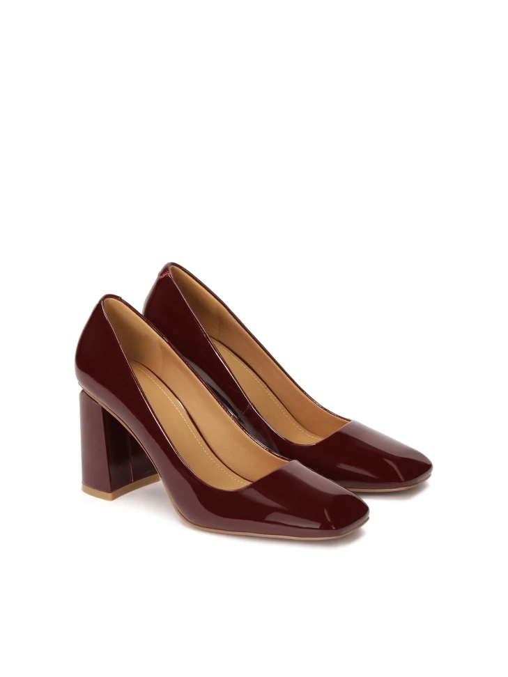 Kazar Maroon Pumps With Logo Embellishment On The Heel