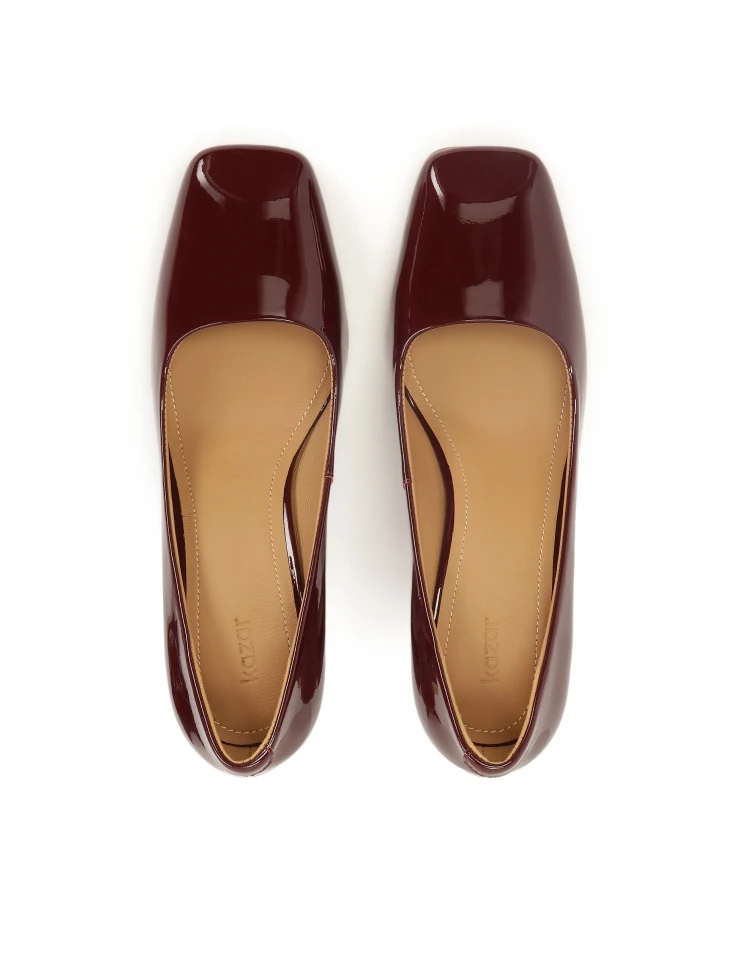Kazar Maroon Pumps With Logo Embellishment On The Heel