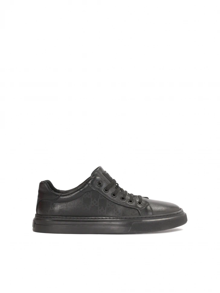 kazar Men’s black leather sneakers in KAZAR monograms