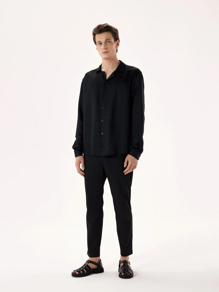 Kazar Men's Black Sandals With A Covered Heel And A Toe