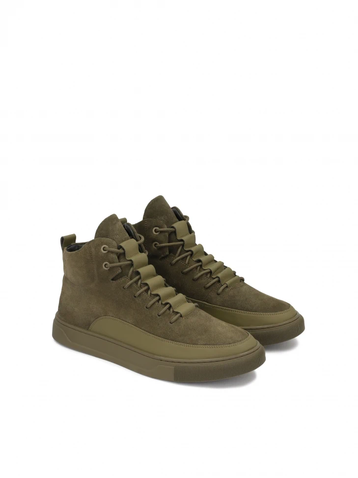 Kazar Men’s High Sneakers Made Of Two Types Of Leather