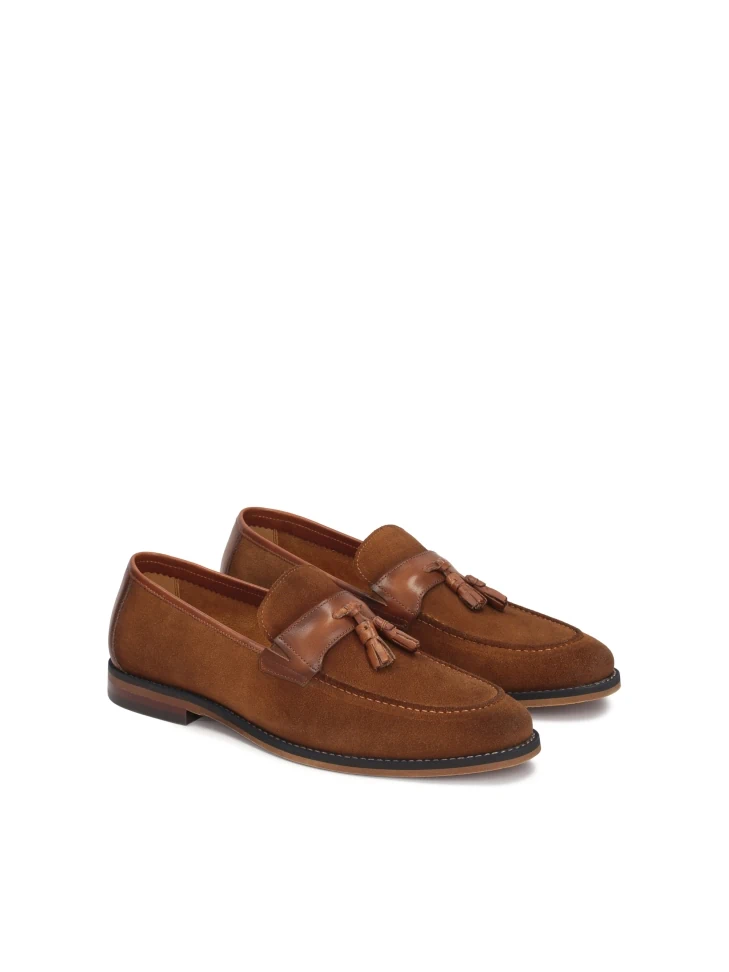 Kazar Men's Leather Loafers Decorated With A Buckle