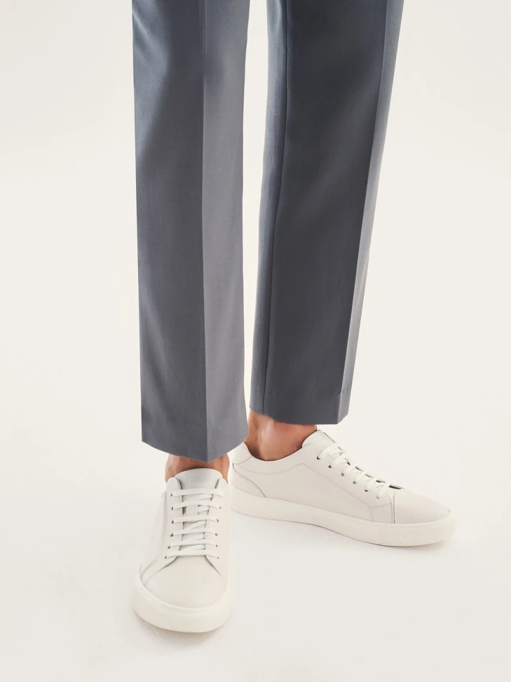 Kazar Men's Minimalistic Off-white Leather Sneakers