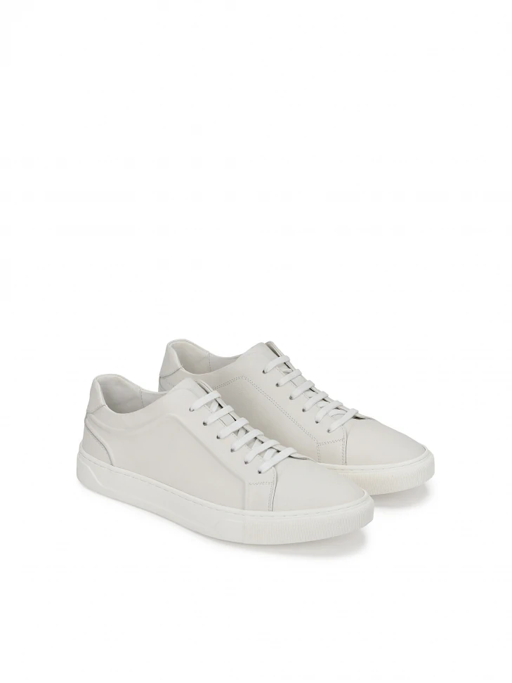 Kazar Men's Minimalistic Off-white Leather Sneakers