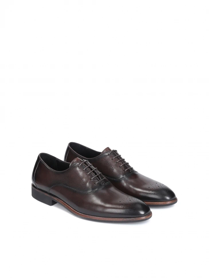 Kazar Men's Oxford Shoes With A Subtle Pattern With Punched Holes
