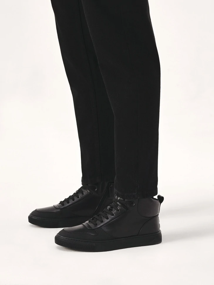 Kazar Men's Smooth Leather Sneakers With Rubber Toecap