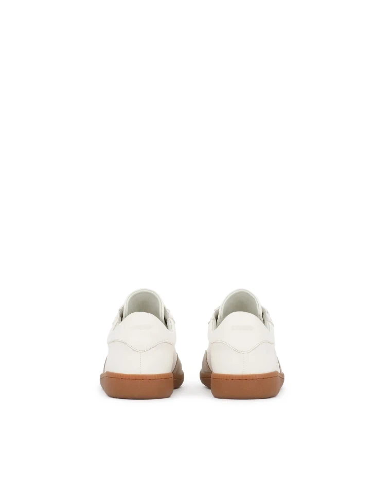 Kazar Men's Sneakers In White Leather And Beige Suede