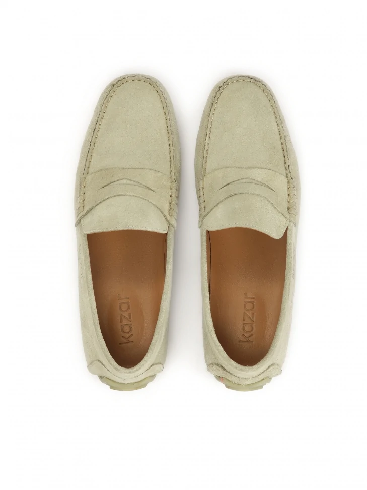 Kazar Men's Suede Moccasins With Spotted Pattern Sole