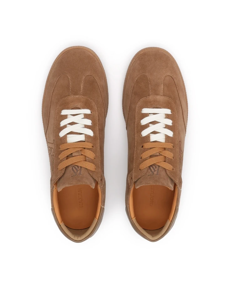 Kazar Men's Suede Sneakers In A Shade Of Chocolate Brown