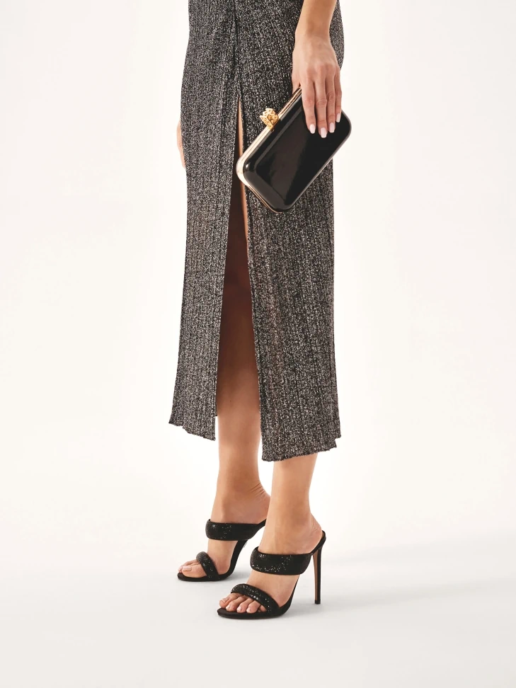 Kazar Mules On A Slender Stiletto Heel With Crystals